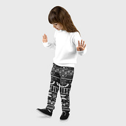 Брюки детские Black and White ethnic, цвет: 3D-принт — фото 2