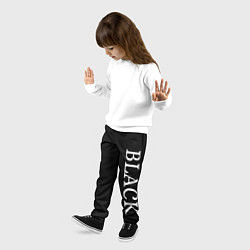 Брюки детские Чёрная футболка с текстом, цвет: 3D-принт — фото 2