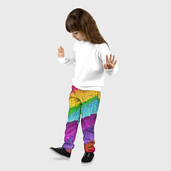Брюки детские Яркая мозаика радуга диагональ, цвет: 3D-принт — фото 2