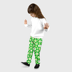 Брюки детские Ромашки на зелёном фоне, цвет: 3D-принт — фото 2