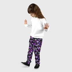 Брюки детские Геометрический фиолетовый, цвет: 3D-принт — фото 2