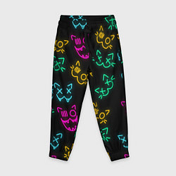 Брюки детские НЕОНОВЫЕ КОТИКИ NEON FACES CATS, цвет: 3D-принт