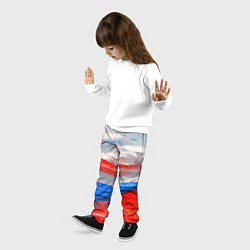 Брюки детские Флаг России в красках, цвет: 3D-принт — фото 2