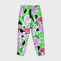 Детские брюки Abstract pattern green pink spots