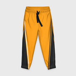 Брюки детские Mens Style Чёрное с оранжевым - вариант без надпис, цвет: 3D-принт