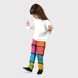 Брюки детские Абстрактный набор красок-паттернов, цвет: 3D-принт — фото 2
