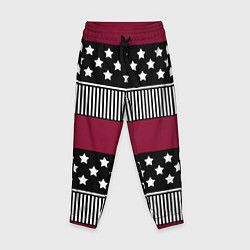 Детские брюки Burgundy black striped pattern