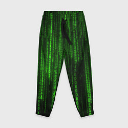Брюки детские Двоичный код зеленый, цвет: 3D-принт
