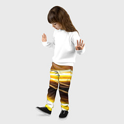 Брюки детские Желтые неоновые полосы, цвет: 3D-принт — фото 2