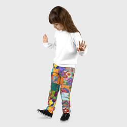 Брюки детские Разноцветные лоскуты, цвет: 3D-принт — фото 2