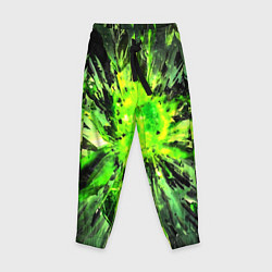 Брюки детские Fractal green explosion, цвет: 3D-принт