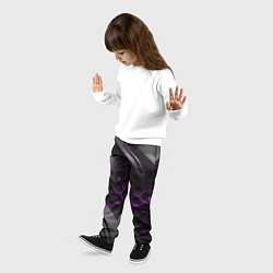 Брюки детские Черные объекты с фиолетовой сеткой, цвет: 3D-принт — фото 2