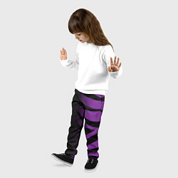Брюки детские Фиолетовый с черными полосками зебры, цвет: 3D-принт — фото 2