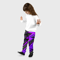 Брюки детские Спорт униформа - пурпурный, цвет: 3D-принт — фото 2