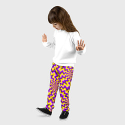 Брюки детские Желто-фиолетовая иллюзия вращения, цвет: 3D-принт — фото 2