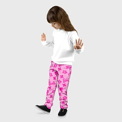 Брюки детские Барби паттерн розовый, цвет: 3D-принт — фото 2