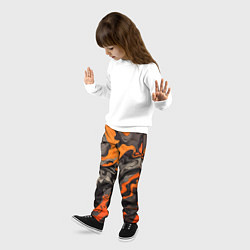 Брюки детские Оранжево-черный камуфляж, цвет: 3D-принт — фото 2