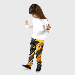 Брюки детские Лексус - желтая спортивная абстракция, цвет: 3D-принт — фото 2