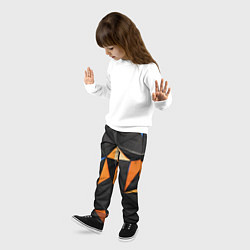 Брюки детские Оранжевые и черные элементы, цвет: 3D-принт — фото 2