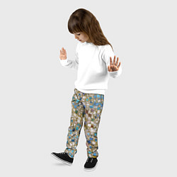 Брюки детские Мозаика белая разноцветная, цвет: 3D-принт — фото 2