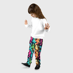 Брюки детские Паттерн с разноцветными приведениями, цвет: 3D-принт — фото 2