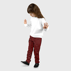 Брюки детские Красно-чёрный полосатый, цвет: 3D-принт — фото 2