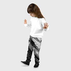 Брюки детские Герб РФ - серый монохромный, цвет: 3D-принт — фото 2