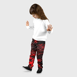 Брюки детские Черно красные текстуры, цвет: 3D-принт — фото 2