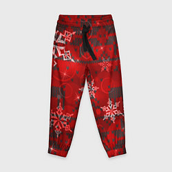 Брюки детские Рождественские узоры снежинки, цвет: 3D-принт