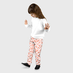 Брюки детские Сердечки на белом фоне паттерн, цвет: 3D-принт — фото 2