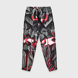 Брюки детские Красный абстрактный кибер череп, цвет: 3D-принт
