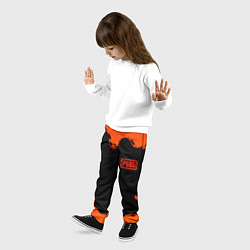 Брюки детские PUBG orange splash, цвет: 3D-принт — фото 2