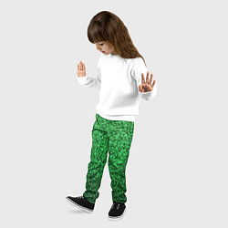 Брюки детские Мелкая мозаика зелёный градиент, цвет: 3D-принт — фото 2