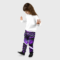 Брюки детские Фиолетовый камень на чёрном фоне, цвет: 3D-принт — фото 2