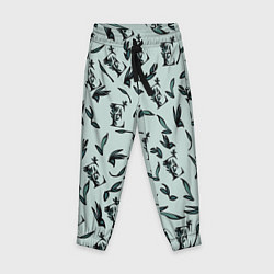 Брюки детские Листья и буква Е, цвет: 3D-принт
