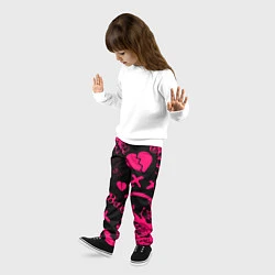Брюки детские Lil peep pink steel rap, цвет: 3D-принт — фото 2