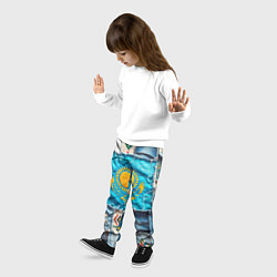 Брюки детские Пэчворк джинсы в Казахстане, цвет: 3D-принт — фото 2