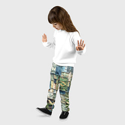 Брюки детские Джинсы с камуфляжем пэчворк, цвет: 3D-принт — фото 2