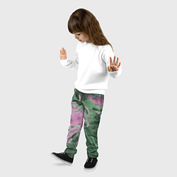 Брюки детские Мрамор темно-зеленый с розовым, цвет: 3D-принт — фото 2
