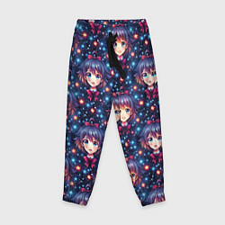 Брюки детские Аниме девочка с бантиком на голове, цвет: 3D-принт