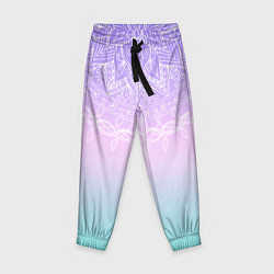 Брюки детские Розово-голубой градиент с узором мандала, цвет: 3D-принт