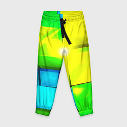 Брюки детские Зелёные кубы разломы, цвет: 3D-принт