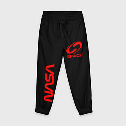 Брюки детские Nasa space red logo, цвет: 3D-принт