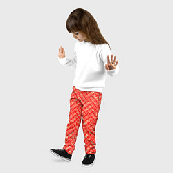 Брюки детские Красно-белый текстурированный, цвет: 3D-принт — фото 2