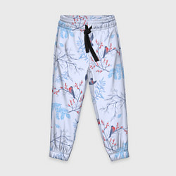 Брюки детские Снегири и зимние ветки, цвет: 3D-принт