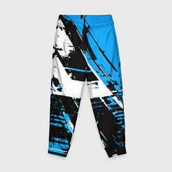 Детские брюки Diagonal black and white stripes on a blue backgro