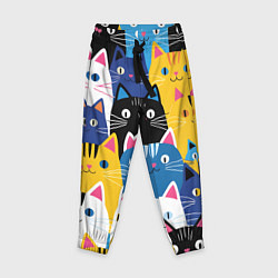 Брюки детские Много цветных котиков, цвет: 3D-принт