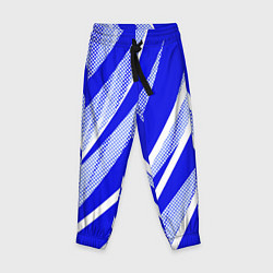 Брюки детские Абстрактный синий полосатый, цвет: 3D-принт