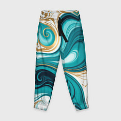 Брюки детские Бирюза и золото, цвет: 3D-принт