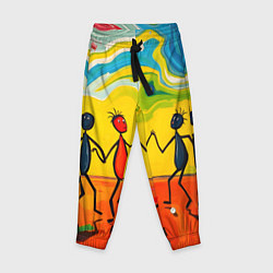 Брюки детские Дружба человечков, цвет: 3D-принт